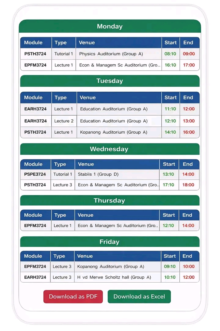 ClockTable.net, UFS, ClockTable, UFS Generate Timetable, UFS Create Timetable, Timetable, Generate Timetable, UFS Make Timetable, Create Timetable, Generate Table